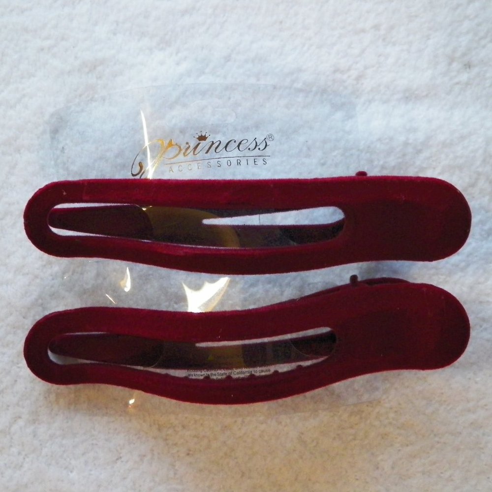 2PC Red Velvet Salon Hair Claw Clip Princess Accessories